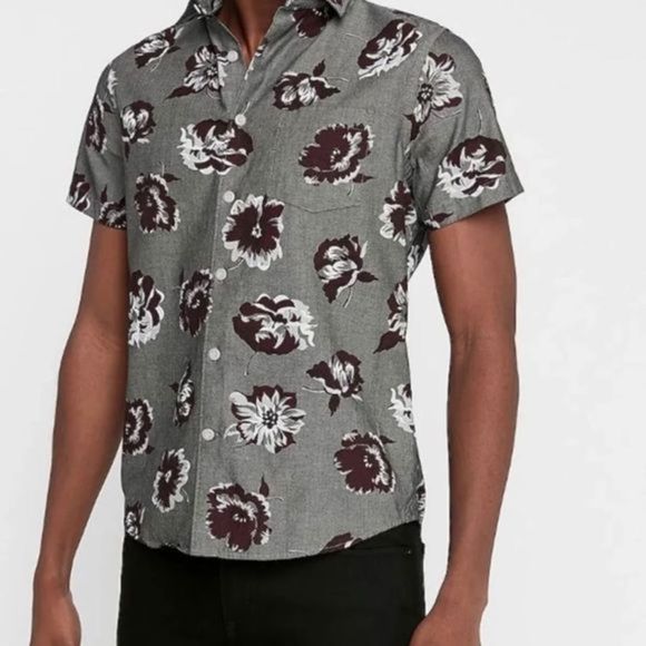 Express men shirt chambray graphic Shirt XL - Picture 2 of 3